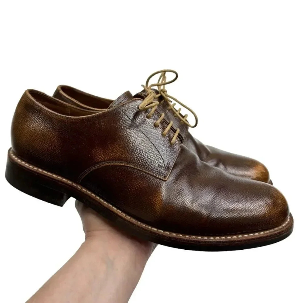 Grenson Curtis Derby Shoes Brown Leather Goodyear Welted Men’s US 9 UK 8.5 - Picture 15 of 15